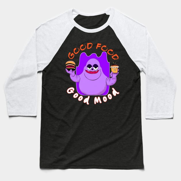 Smile with Grimace Baseball T-Shirt by Fadedstar